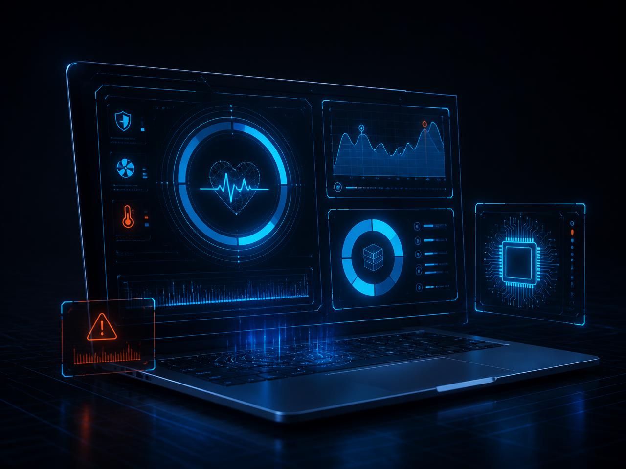Estado del computador con indicadores de salud